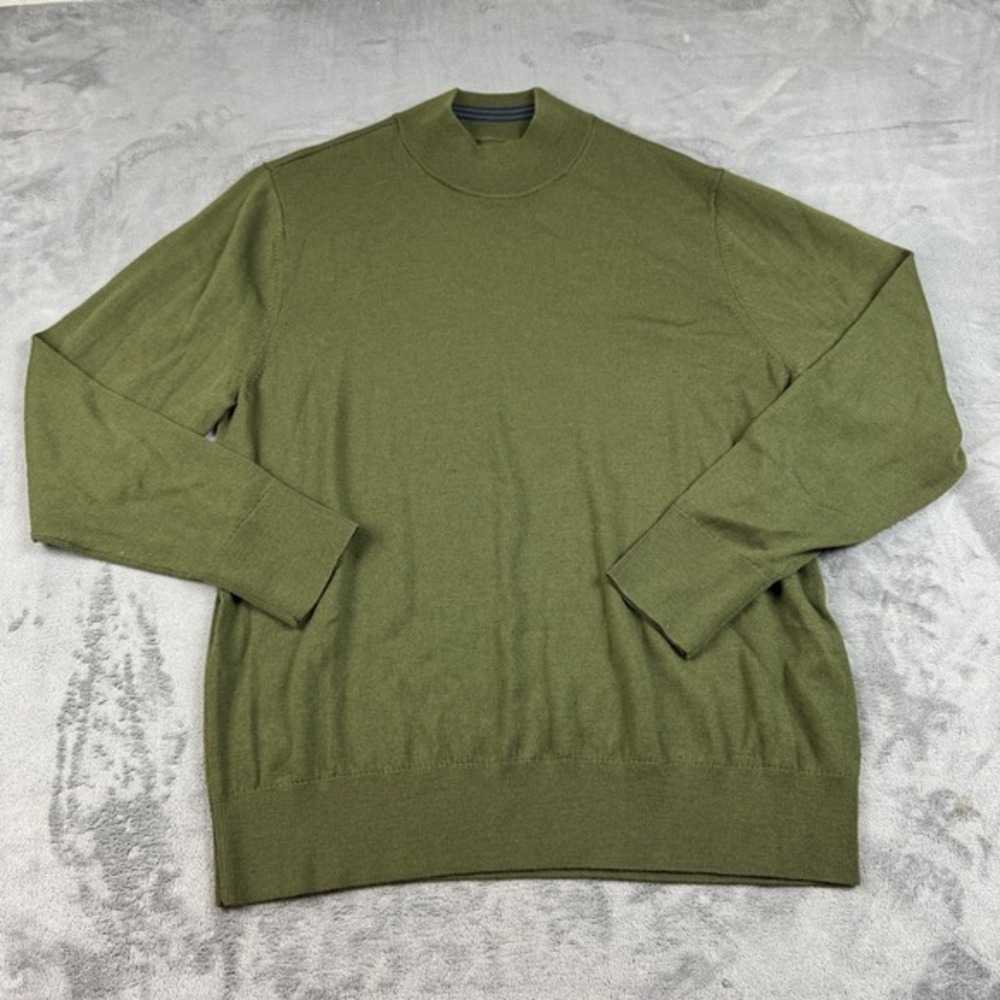 Bonobos Sweater Mens‎ XL Green Merino Wool Pullover Long Sleeve Crewneck